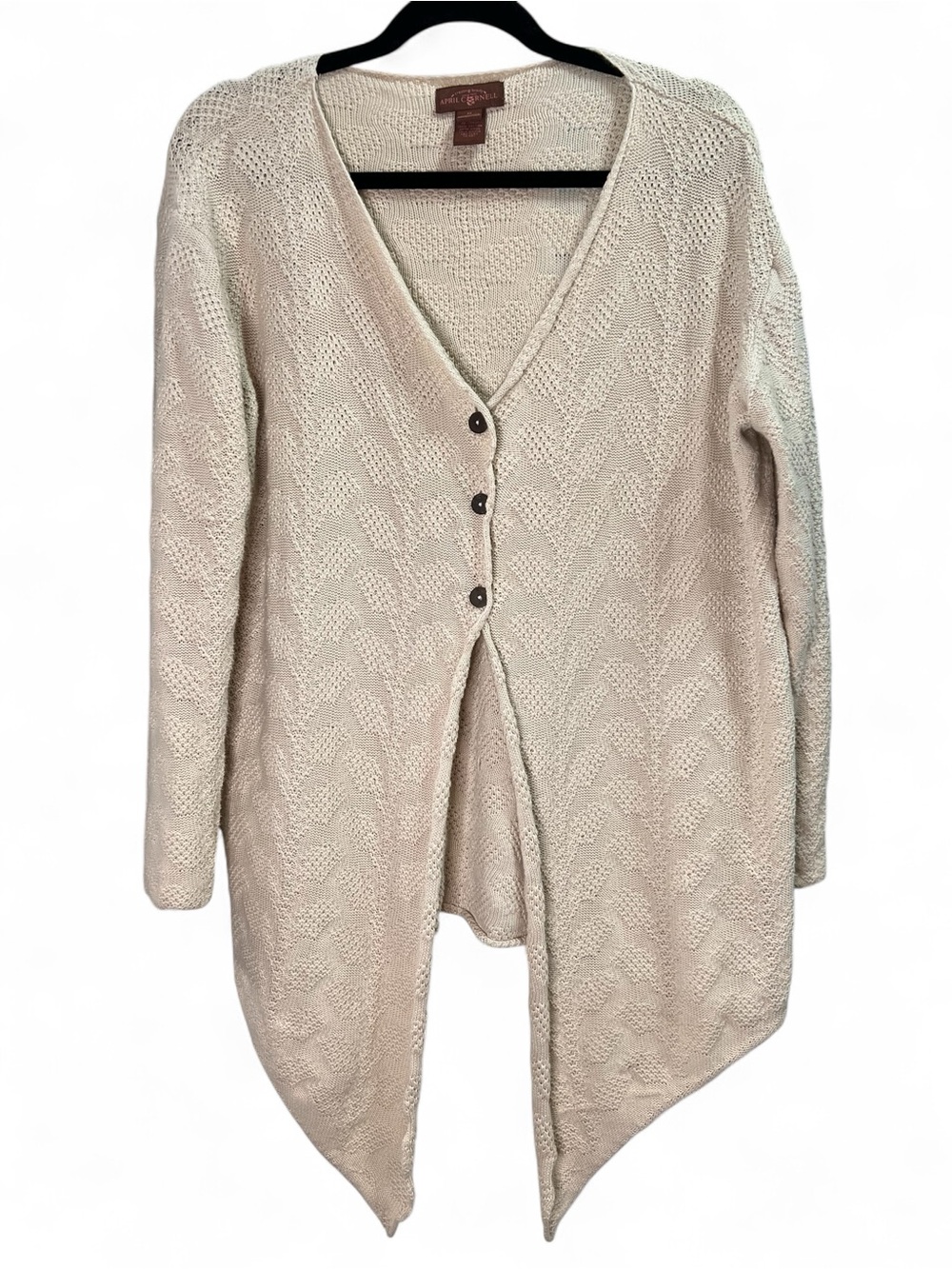 ☀️April Cornell 100% Cotton Waterfall Knit Cardigan Size M